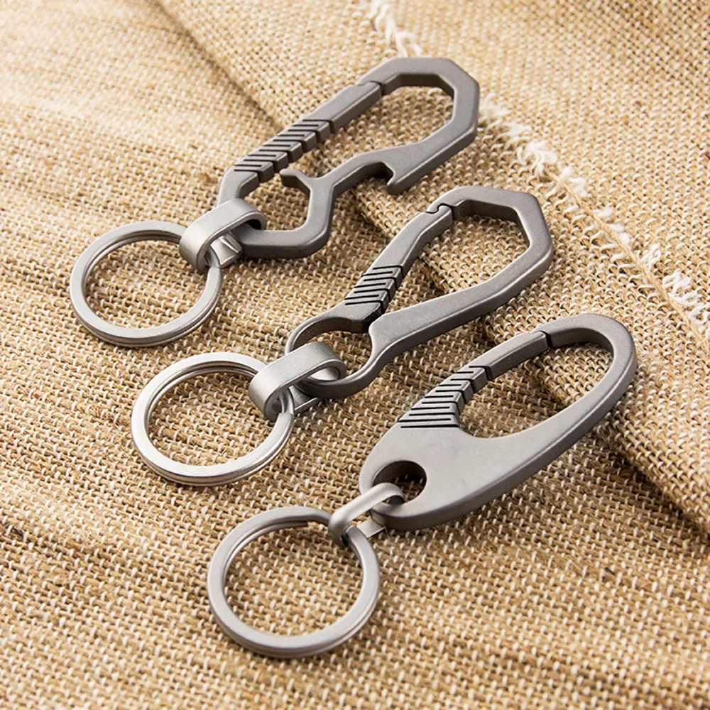 High-Quality Real Titanium Keychain Luxury For Men Key Chain Custom Lettering Lightweight EDC Car Key Rings Holder Accessories