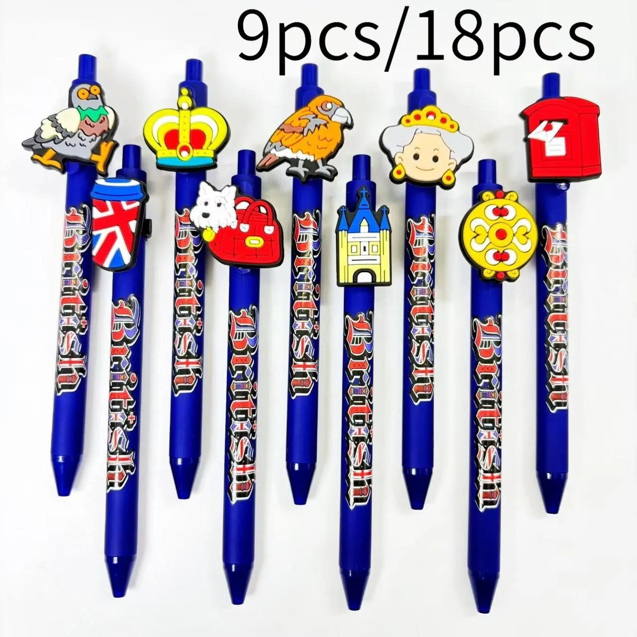 

9pcs/18pcs Creative Castle Theme Ballpoint Pens British Style Theme Ballpoint Pens Student Writing Gift Pens