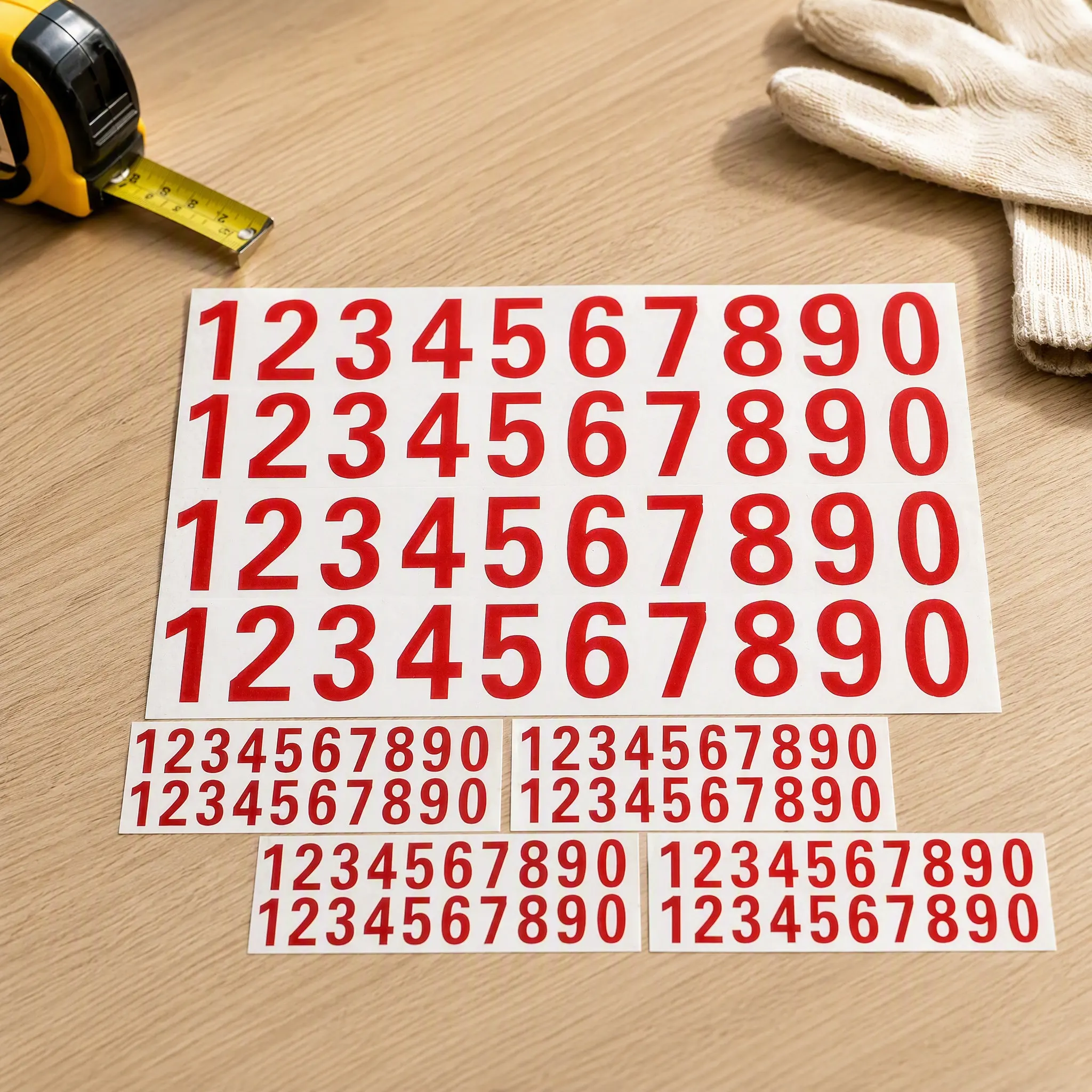 6Sheets Large Clear Reflective Number Stickers Self Adhesive PVC Pet DIY Address Numbers for Mailbox Trash Can Door House
