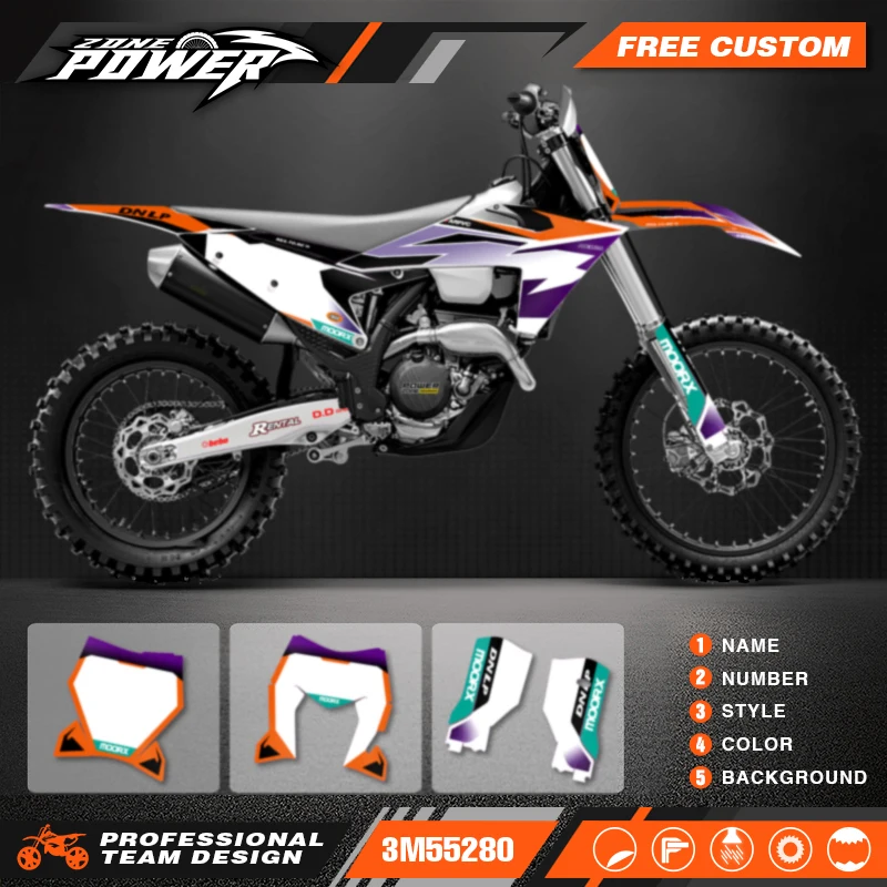 

Powerzone Custom Team Graphics Backgrounds Decals Stickers Kits for KTM EXC EXC-F XCW 2024 2025 2026 SX SXF 2023 2024 2025 48