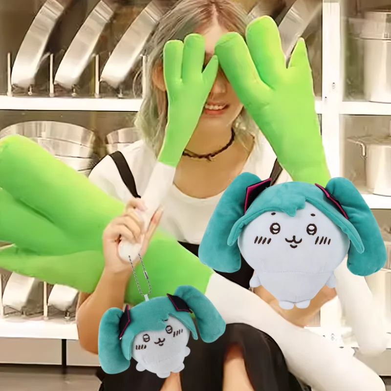 Hatsune Miku Chiikawa Plush Keychain Doll Lovely Cute Miku Style Braided Hair Soft Doll Stuffed Plush Kawaii Anime Fans Gifts