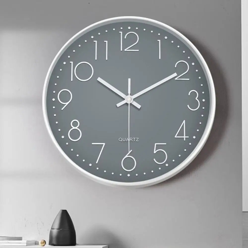 

Fashion Silent Nordic Wall Clock Non-Ticking Round Electronic Color Clock Multi-color Wall Hanging Clock Living Bedroom