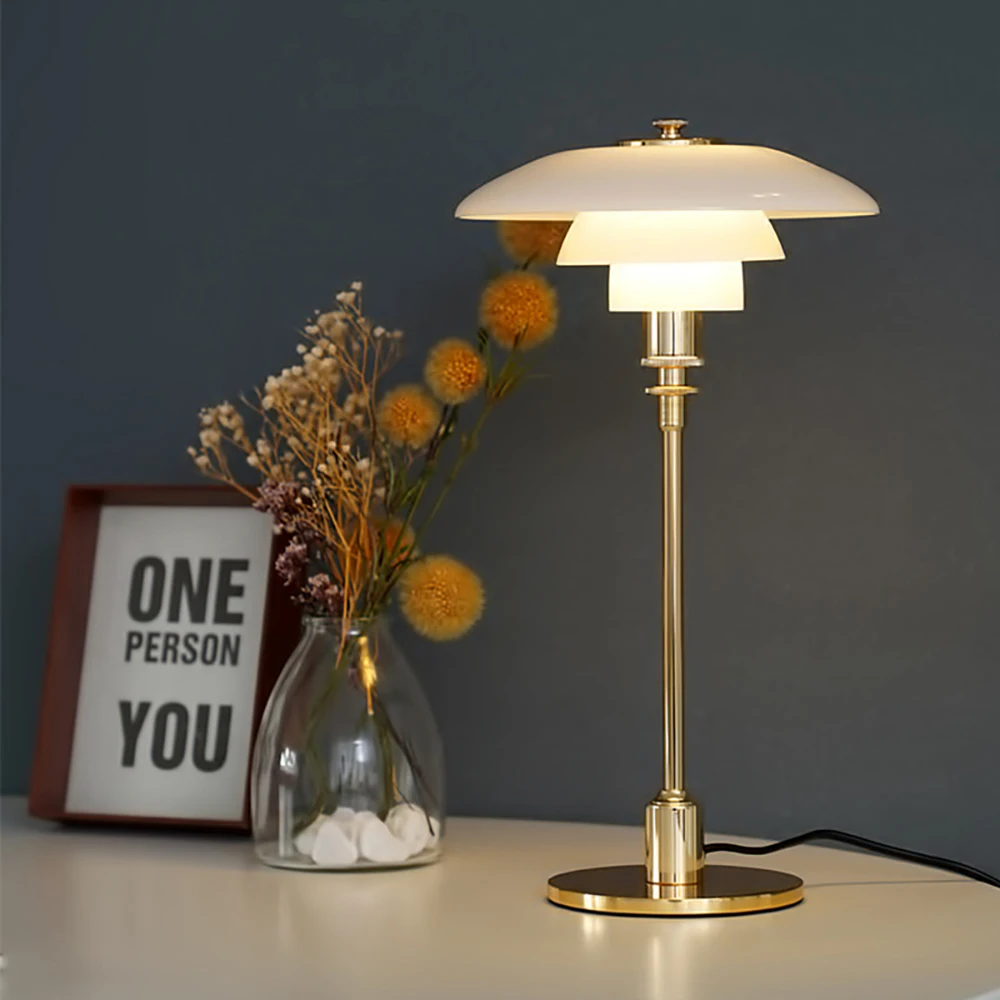 Danish PH3/2 Table Lamp Replica Nordic Lighting Fixture with Layered Lampshade 85-265V AU EU UK US Plug E27 Bulb for Room Deco