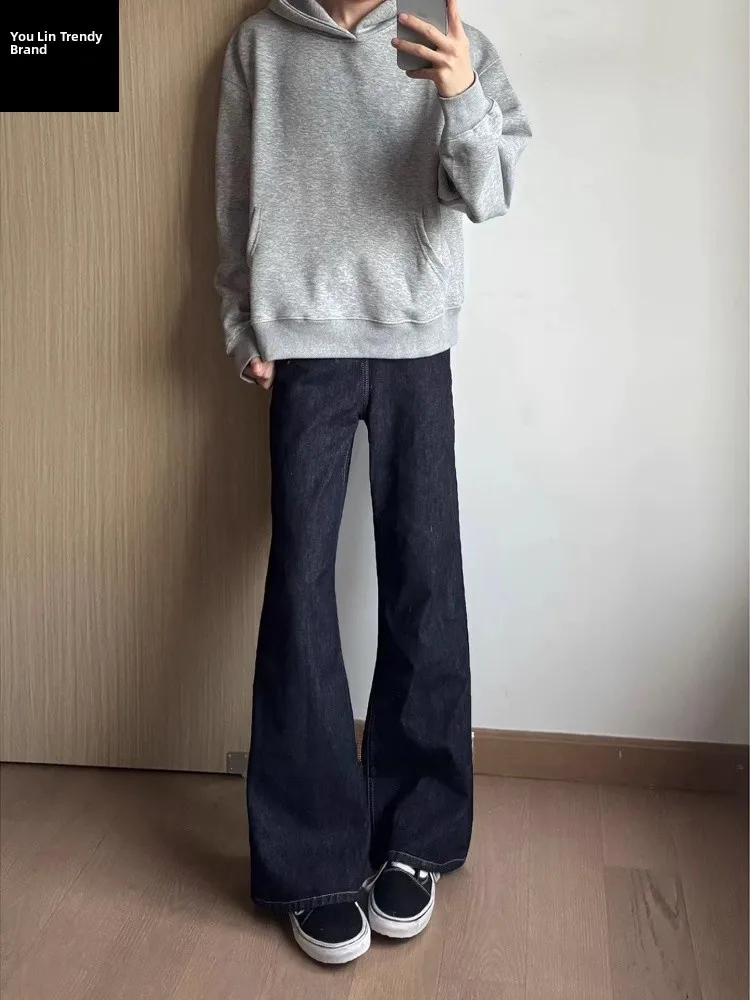 

Cleanfit Original Denim Color Men's Spring High Waist Straight Leg Jeans American High Street Style Micro Flared Pants