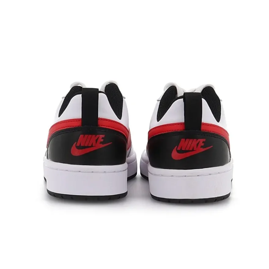 Nike-Court Borough Basses 2 Baskets Basses pour Enfants, Blanc Noir Rouge