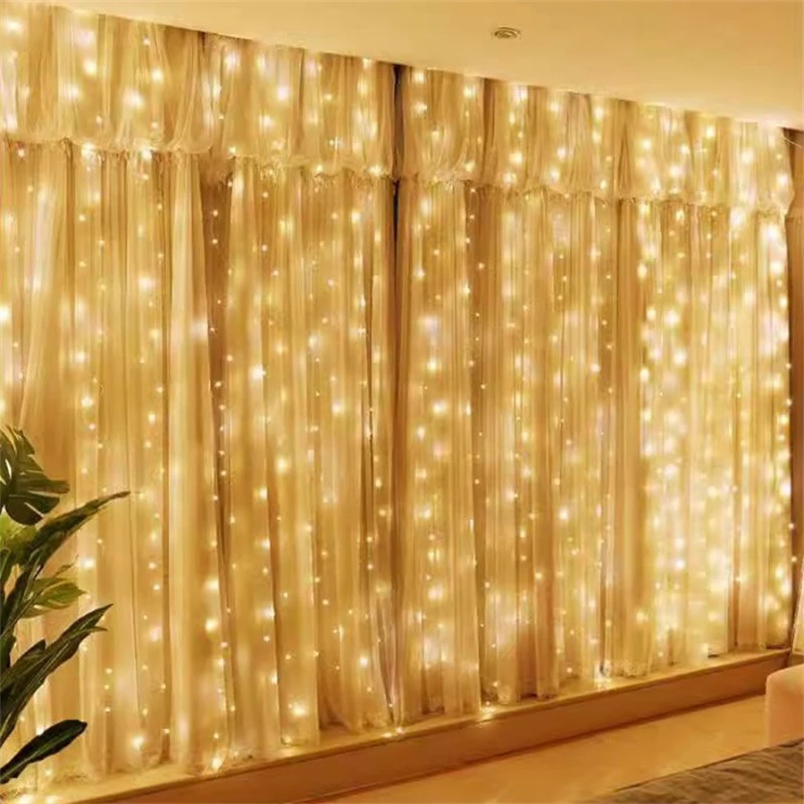LED Curtain Fairy Light String 3/6M Battery Power Outdoor Bedroom Christmas Halloween Valentine's Day Autumn Home Decor