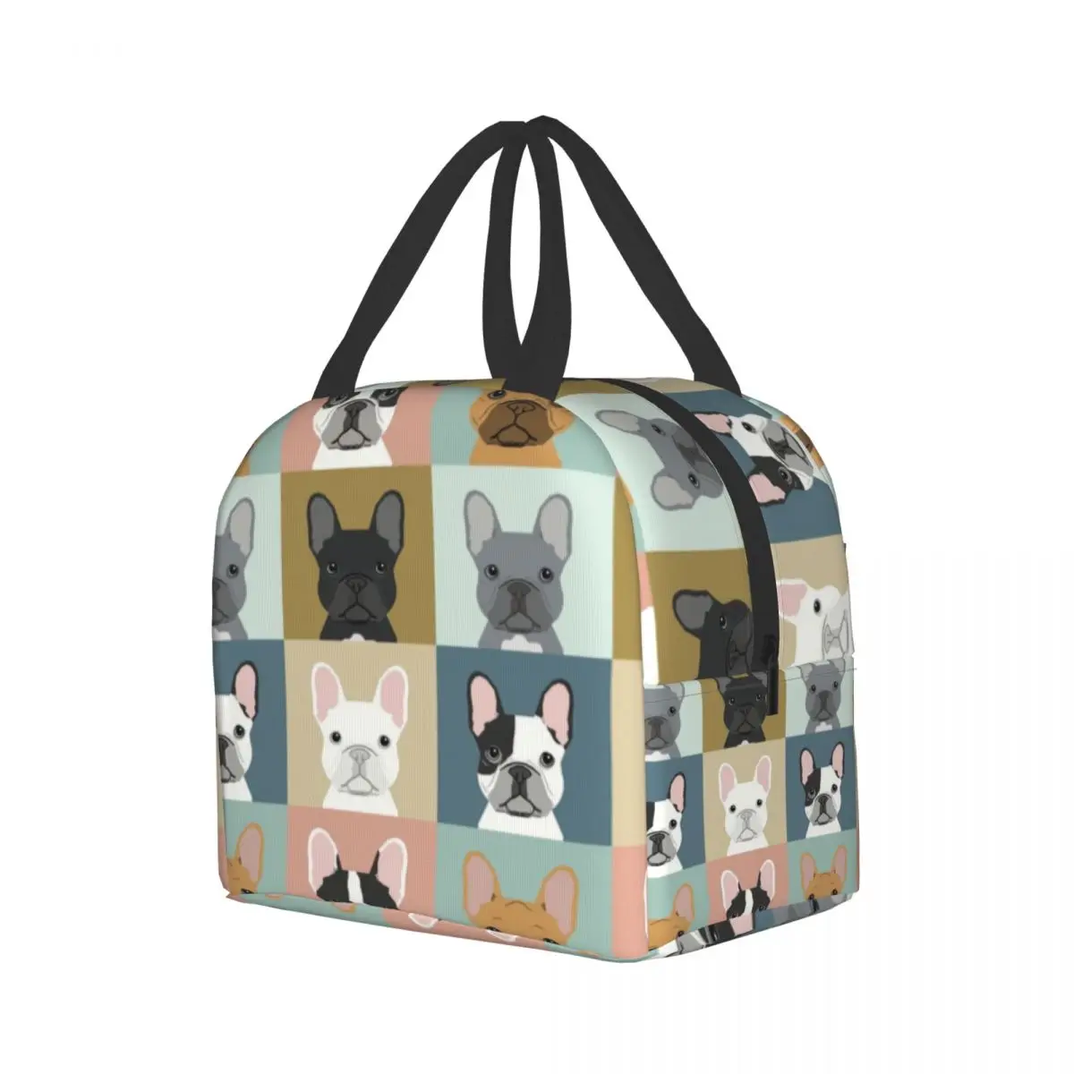 French Bulldog Dog Love Animal Pet Puppy Frenchie Insulated Lunch Bag for Outdoor Picnic Resuable Cooler Thermal Lunch Box