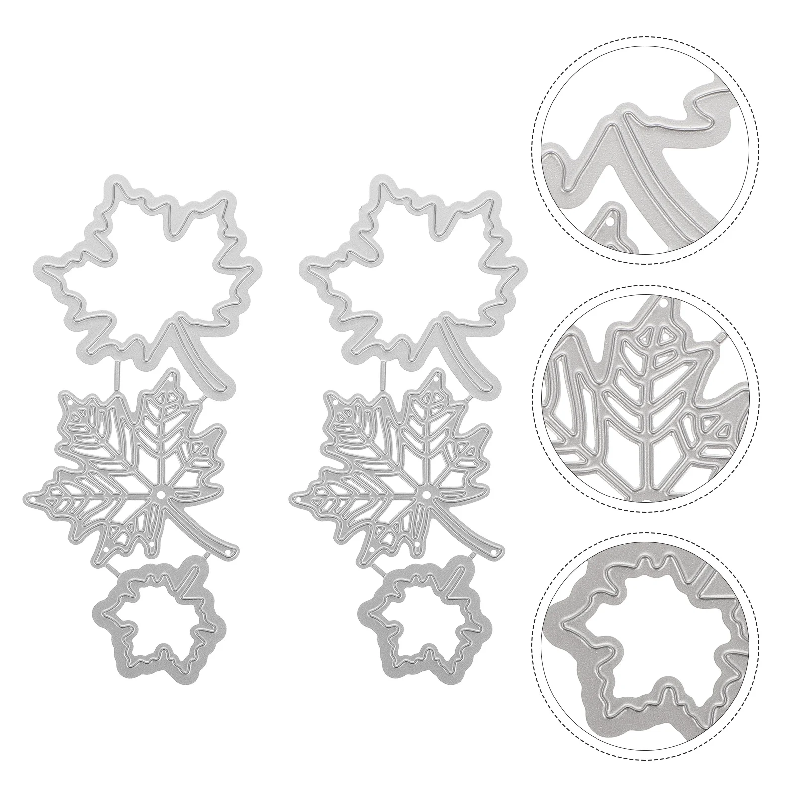 

2 Sets Metal Cutting Dies Stencil DIY Decorative Fall Scrapbooking Template Embossing Stencils Carbon Steel Mold Maple LeafKnife