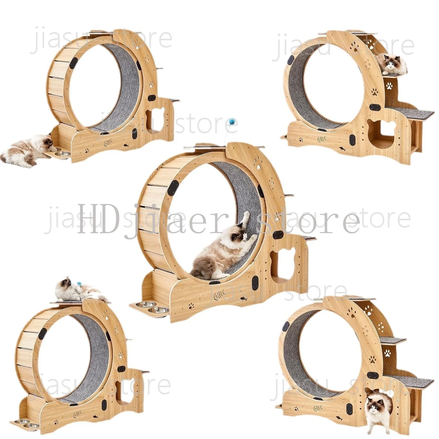 

High-Quality Interactive Cat Running Wheel - Silent Exercise Treadmill with Fiberboard Climbing Frame