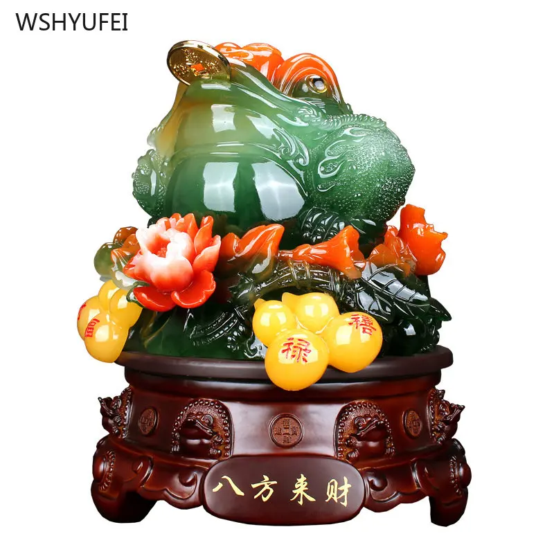 

Resin Crafts Chinese style home furnishings The base can rotate Shop Finance Golden Toad Decoration Home decoration accessories