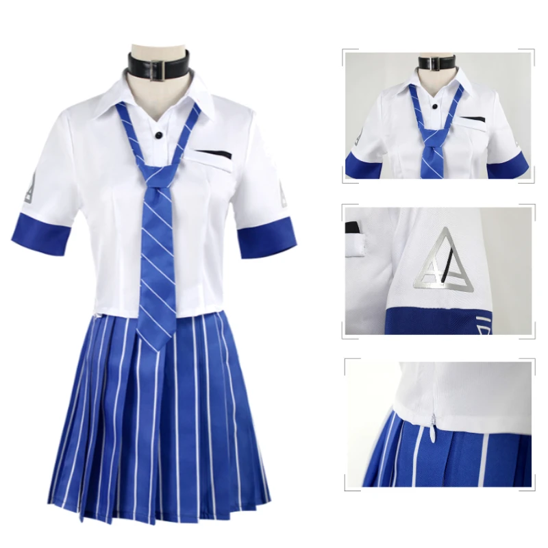 Naga Cosplay Costume JK Uniform Navy Blazer Pleated Skirt Ribbon Knee High Socks For Women Halloween view 5