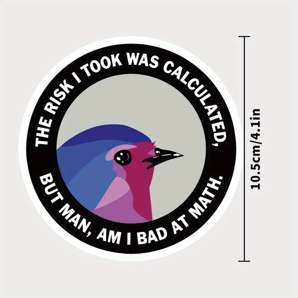 Bird Bad At Math Waterproof Motorcycle Stickers Waterproof DIY Motorbike Side Panels Fuel Tank Fairing Vinyl Decals Decoration image 2