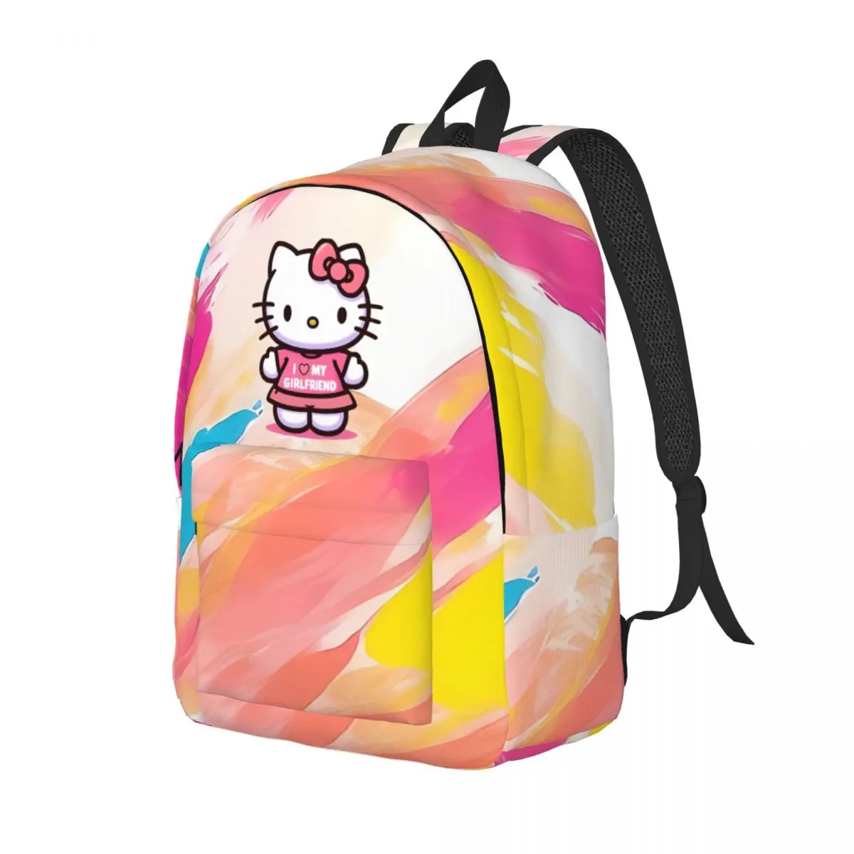 Vibrant Brush Strokes, Dynamic Sence Of Movment Backpack Knapsack Hello Kit-tys Female Casual Weekend Picnic Back To School