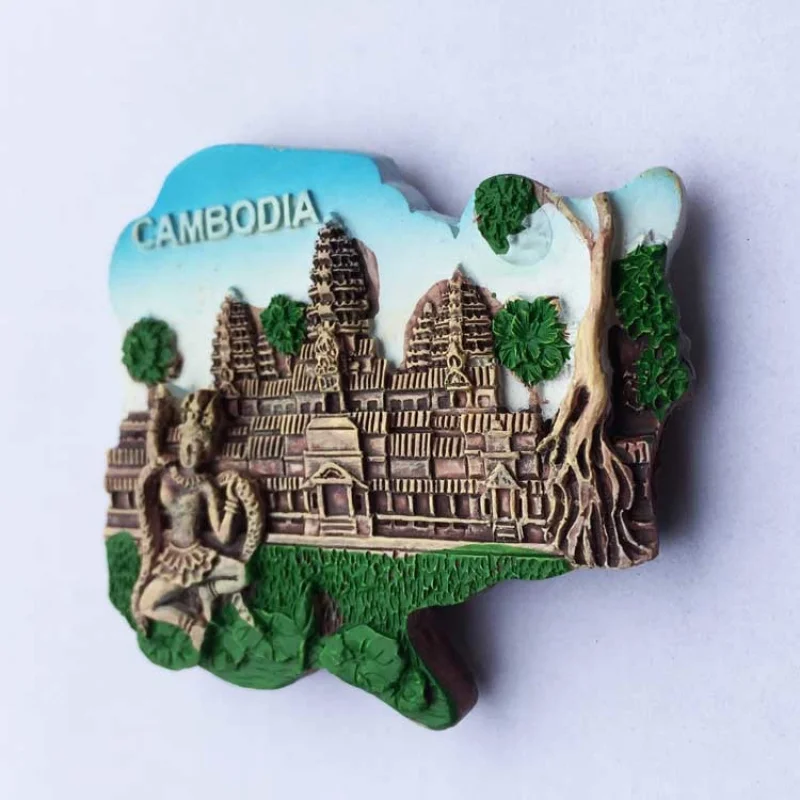 

Cambodia Morning Map Magnetic Refrigerator Magnet Internet Celebrity Personality Creative Home Decor 3D Magnetic Decorations