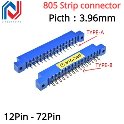 2PCS 805 Strip connector 3.96mm Pitch 12/16/20/24/30/36/44/56P/72 pin PCB Mount Card Edge Connector socket 16P 20P 30P 36P 44P