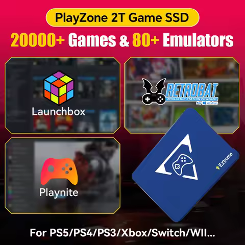 2T Portable Retro Game SSD With 20441 Games&amp;80 Emulators For PS5/PS4/Switch/Xbox/PS3/PS2/WII Handheld Game Hard Drive For Win PC