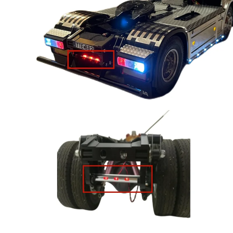 

LED Taillight Tail Beam Light for 1/14 Tamiya RC Truck Scania 770s MAN TGX Actros Rear Bumper Lamp Upgrade Accessories