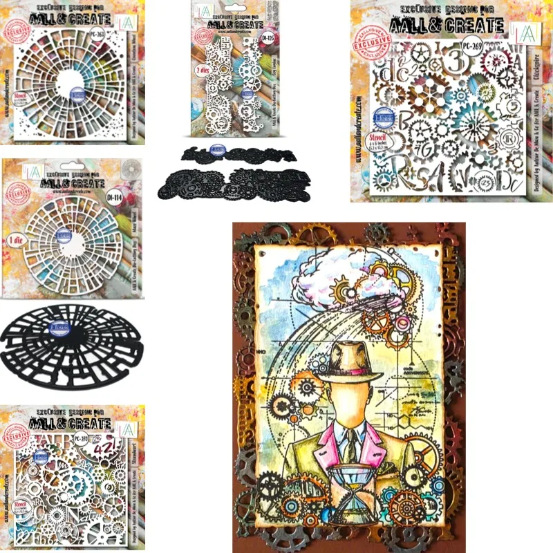 Steam Heart Cog Engine Metal Cutting Dies and Stencil DIY Scrap Booking Card Stencil Paper Cards Handmade Album Stamp Die Sheets