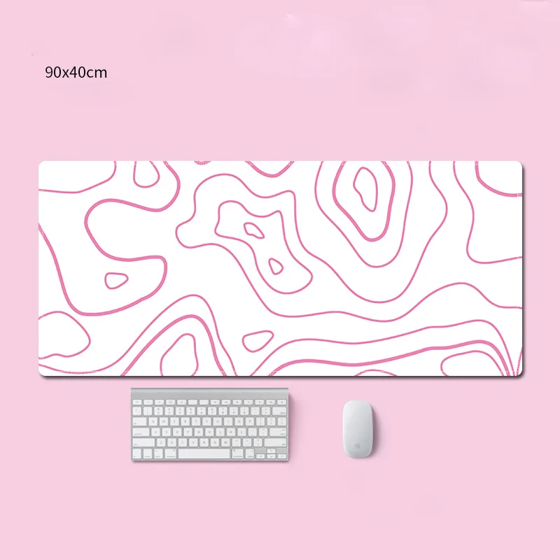 

Pink Striped Texture Mouse Pads, Simple Style Desk Mats, Non-slip and Waterproof Gaming Mouse Pad, Office Decorative Mat XXL