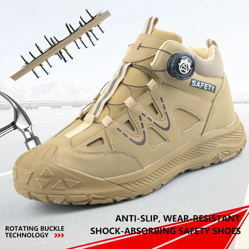 2026 Outdoor-Arbeitssicherheitsstiefel, durchtrittsichere, stoßfeste Stahlkappenschuhe, industrielle Schutzschuhe, Sicherheitsschuhe, Arbeitsschuhe – Detail 3