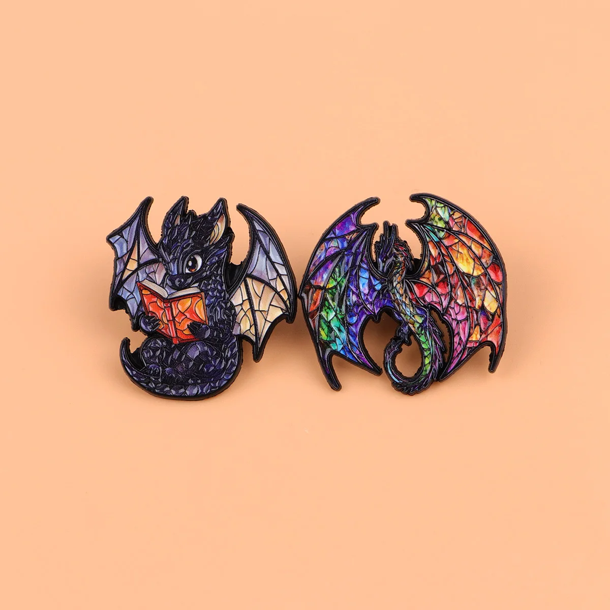 4 قطعة/المجموعة التنين المينا دبوس دبابيس ملونة للنساء التلبيب شارة بدبابيس على ظهره الملابس والاكسسوارات هدايا مجوهرات الأزياء #4