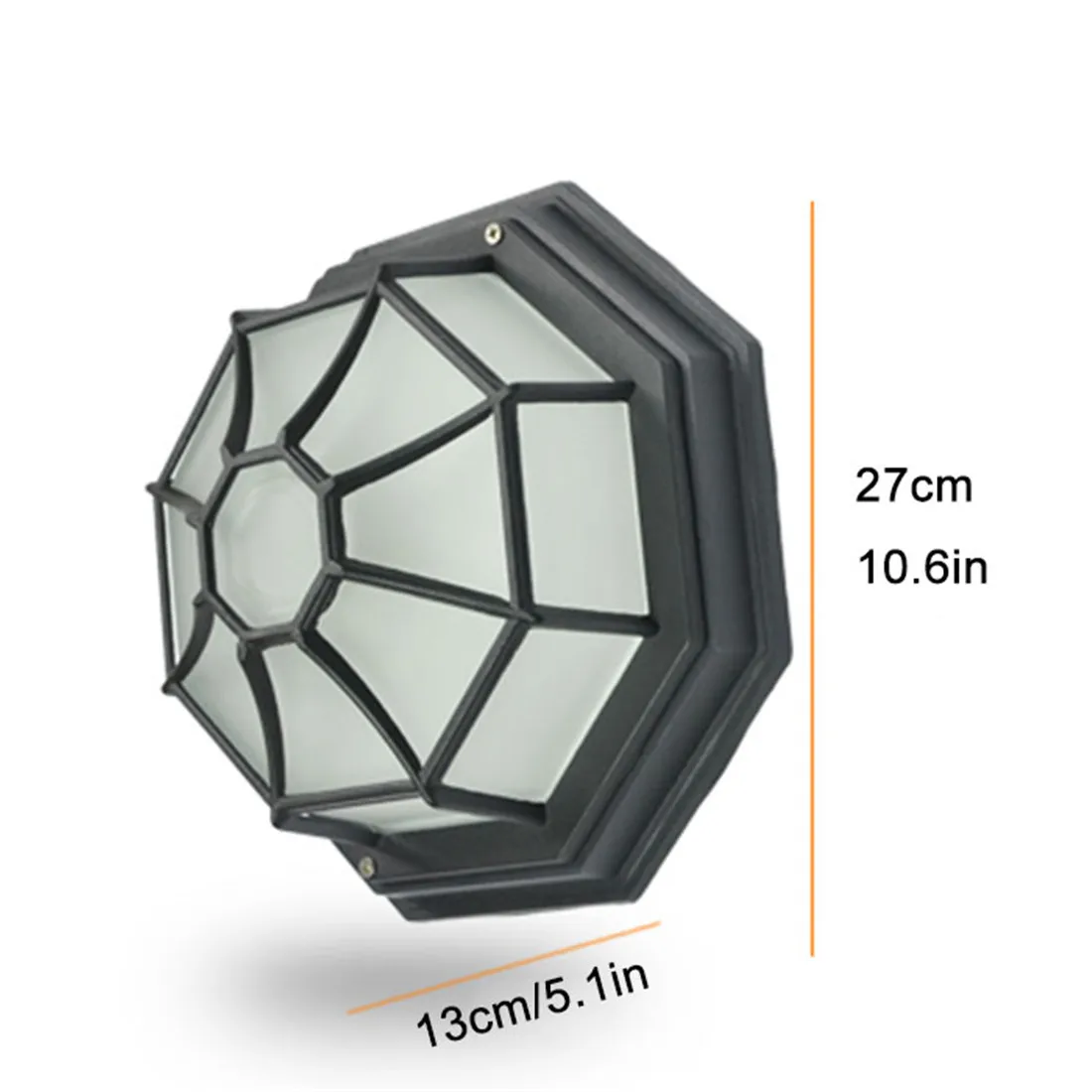 Vintage 12W 18W 24W LED Octagonal Outdoor Wall or Ceiling Flush Mount Light with Frosted Glass Shade for Front Porch, Garage