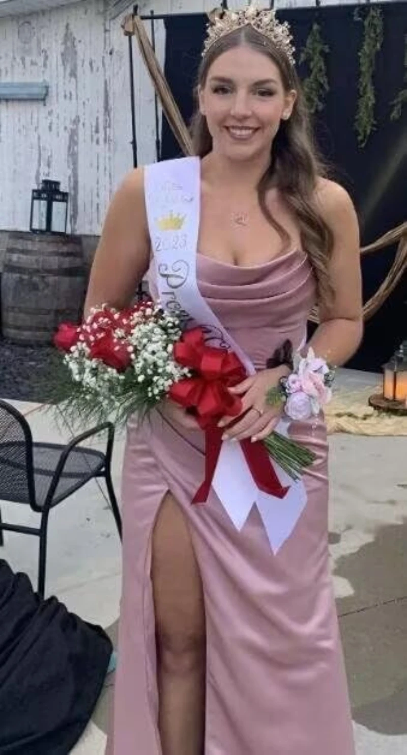 レディース カウルネック サテン プロムドレス スリット入り ロング マーメイド フォーマル ブライズメイドドレス