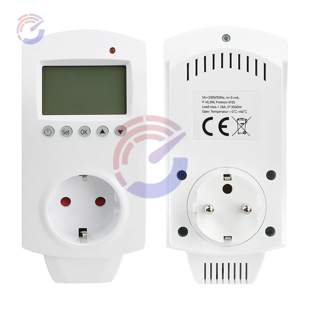 

-50~99℃ Intelligent Temperature Controller EU Plug Electric Heating LCD Thermostat Thermoregulator with Alarm 230V WIFI Switch