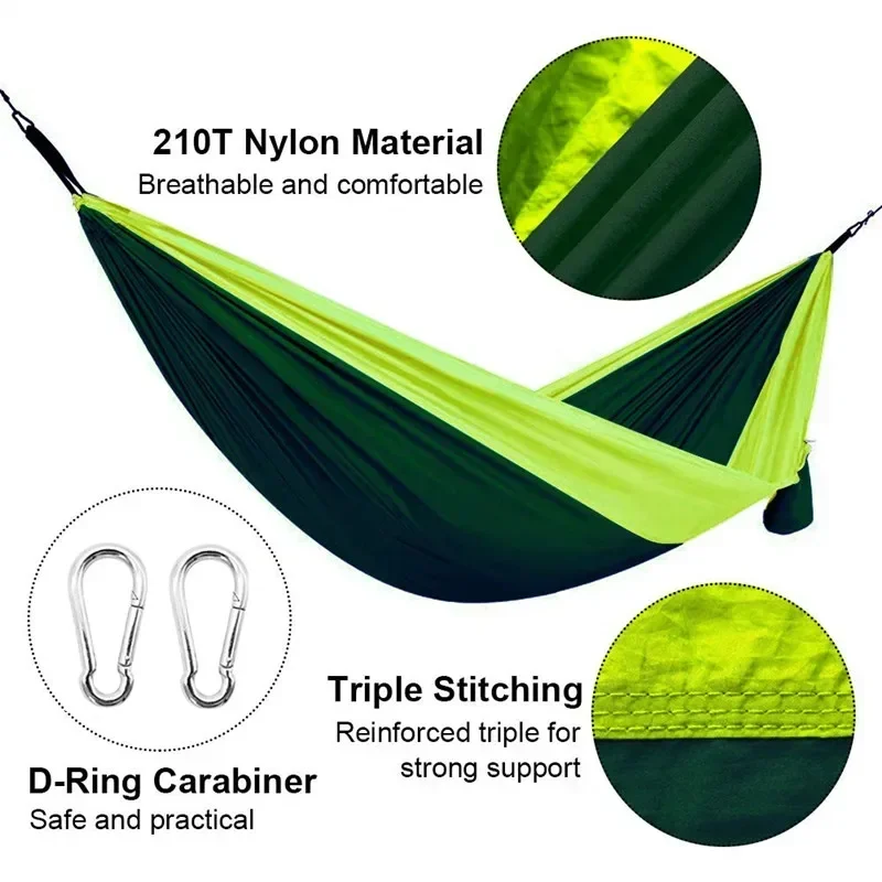 Camping Hammock,Portable Nylon Parachute Hammock with118inx118in Rain Fly Tarp, Suitable for Hiking,Climbing,Backyard and Garden