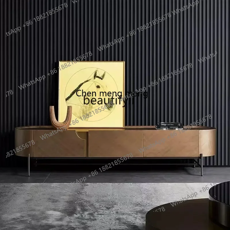 Italian light luxury TV cabinet coffee table combination simple modern living room video cabinet high bedroom floor cabinet