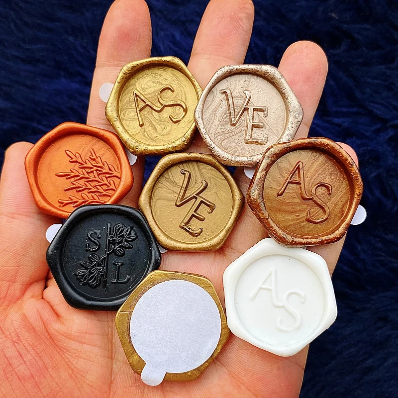 Initial Custom Wax Seals Personalized Wax Seals Stickers Monogram Wax Seals Self-Adhesive Wax Monogram Seals Wedding Wax Seals