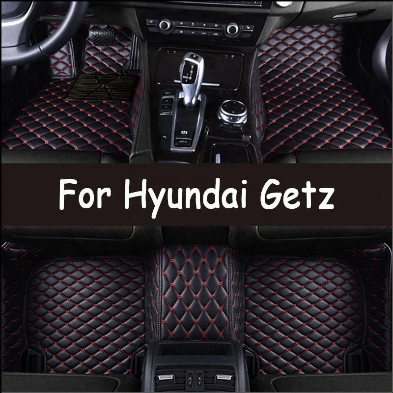 Car Floor Mats For Hyundai Getz Prime Click Inokom TB 2002~2011 Rugs Luxury Mat Protective Pad Leather Carpets Car Accessories