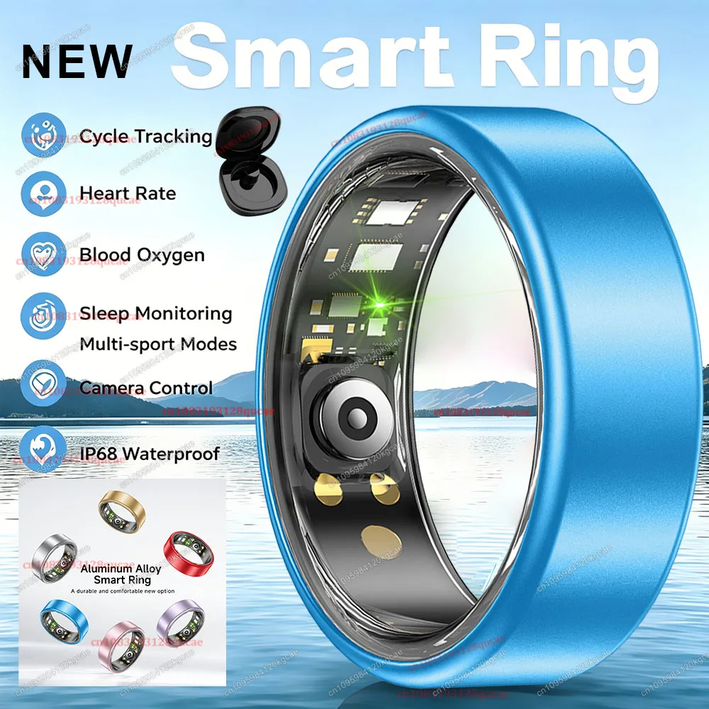 R10 Smart Ring mit Ladecase Mehrfarbiger Ring für Männer und Frauen Gesundheits- und Schlafüberwachung Herzfrequenzmessung IP68 Wasserdicht Multi-Sport-Modus