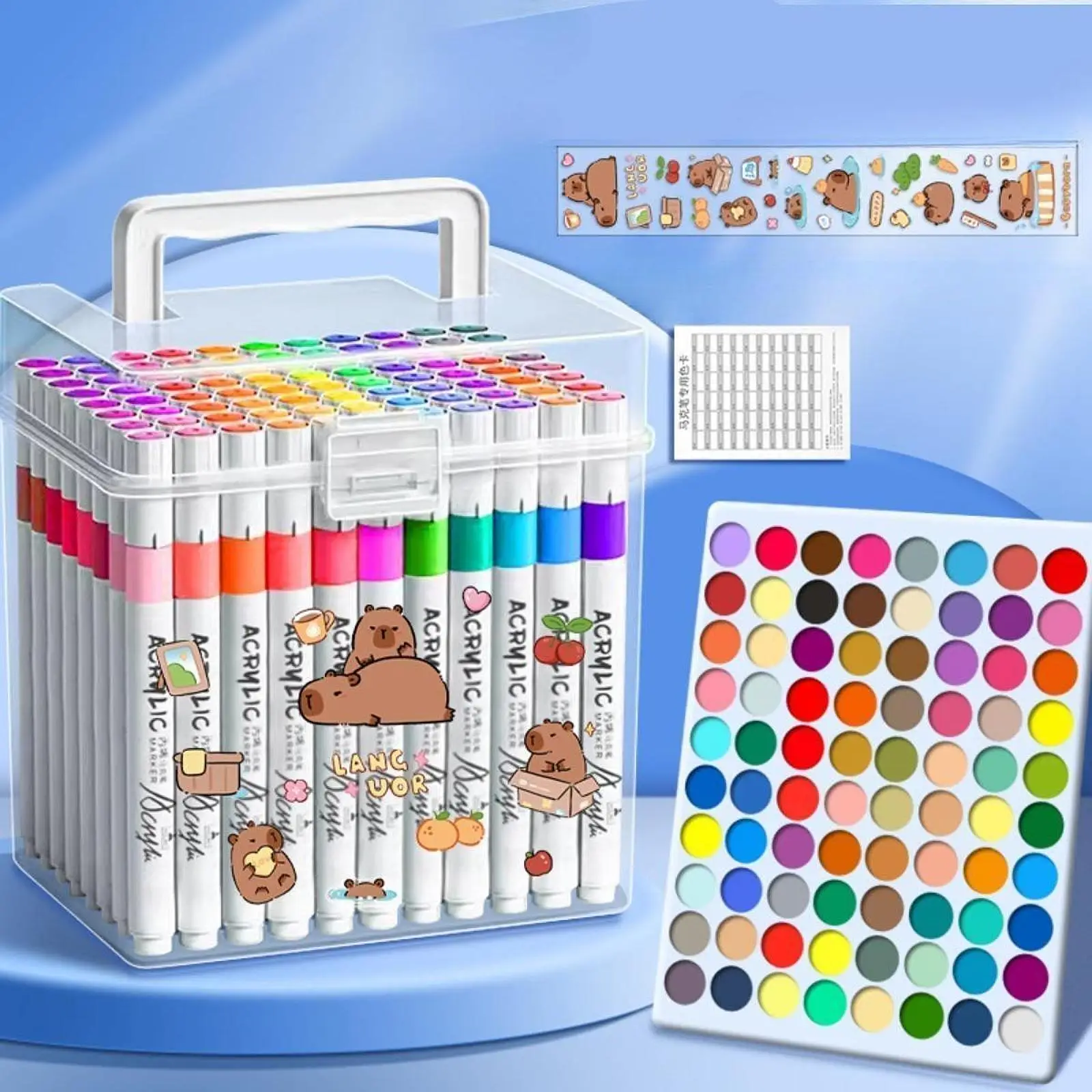 80/120 Acrylic Paint Markers Art Supplies for Children Adults Marker Pens Set with Storage Box for Canvas Glass Wood Metal Stone