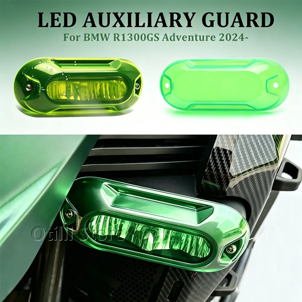 

Motorcycle Accessories Acrylic LED Auxiliary Light Cover Lamp Protection Guard For BMW R1300GS ADV 2024-2026 R 1300 GS Adventure