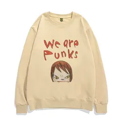 Yoshitomo Nara We Are Punks Vampire Baby Graphic Sweatshirt Men Women Fashion Cartoon Pullover Funny Male Oversized Sweatshirts