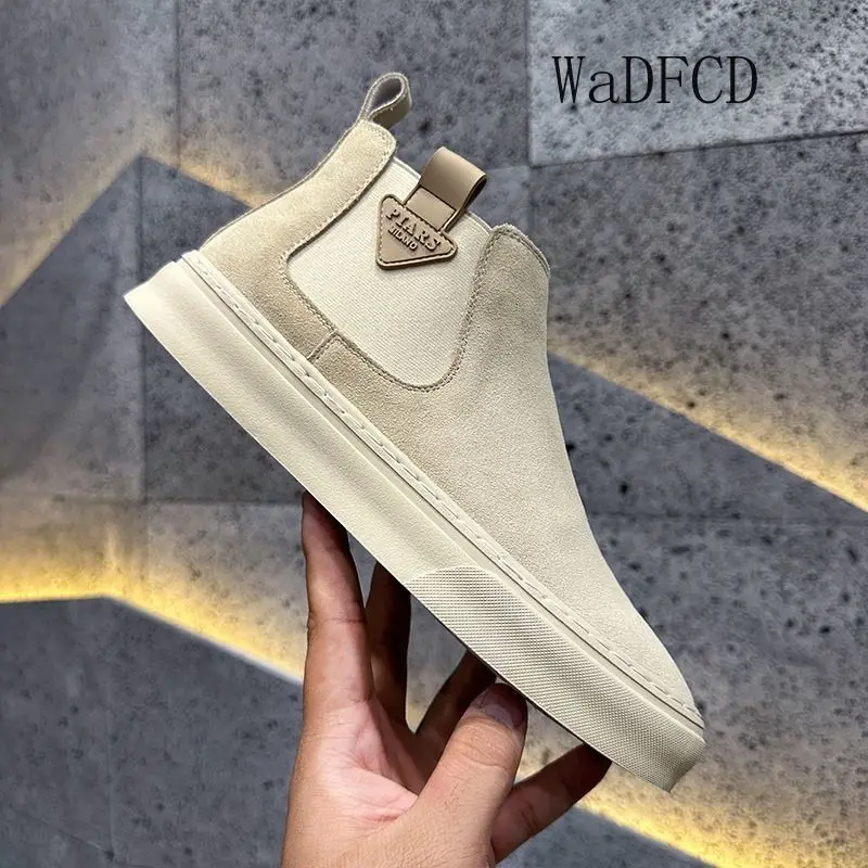 High Top Sneaker Men Designer Winter Plush Warm Snow Boots Fashion Casual Nubuck Leather Height Increased Flat Platform Boots