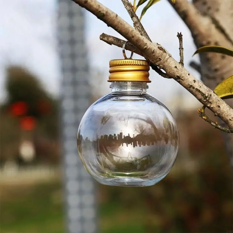 37ME 10 Pieces 50ml Clear Round Christmas Ball Fillable Tree Decoration New Year Hanging Pendant Ornament Holiday Parties