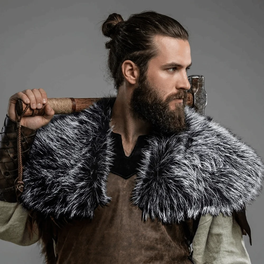 New Plush Faux Fur Shawl Multicolor Warm Shoulder Cape Polyester Lightweight Viking Costume Cape Renaissance Costume