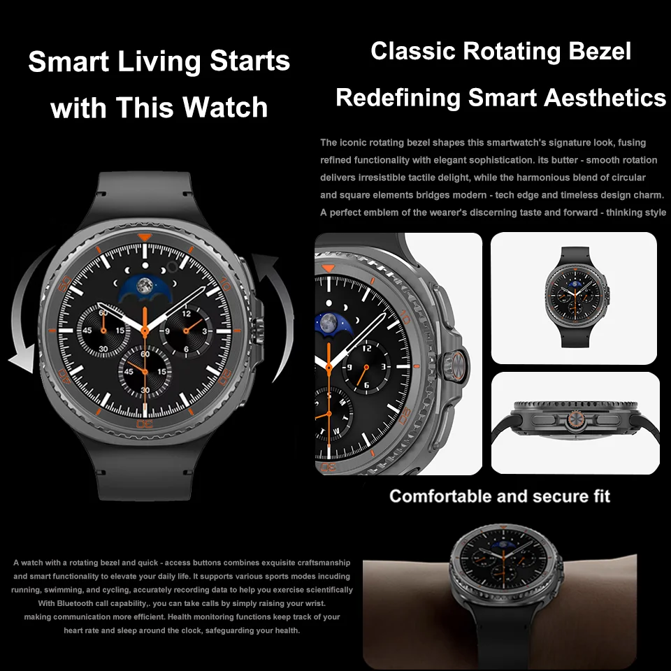 2025 DT Watch 8 Ultra Smart Watch Classic Health Monitoring Bluetooth Call IP68 Waterproof HD Smart Watch IOS Android Edition