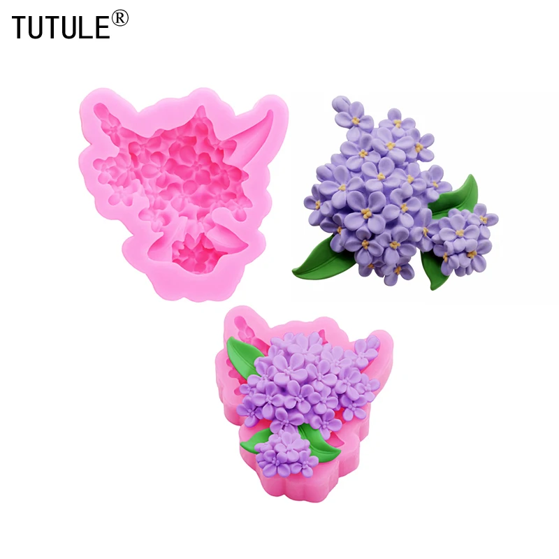 DIY Osmanthus Fragrans Aroma Candle Silicone Mold 3D Lilac Flowers Handmade Soap Plaster Car Decoration Silicone Molds