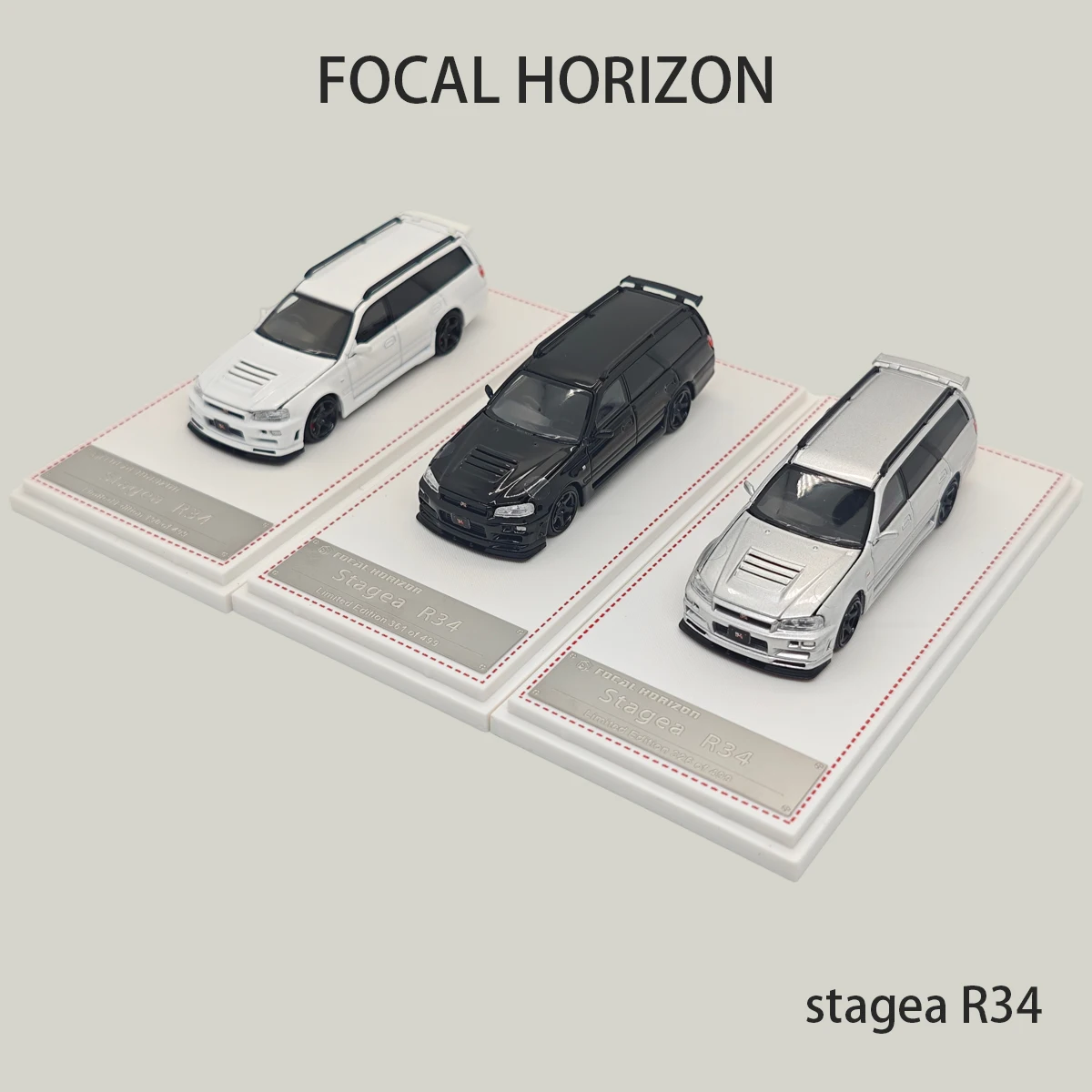 FH Stagea R34 1:64 JDM Station Wagon Diecast Model Car With Openable Hood Visible Engine Detail In Stock Ready To Ship