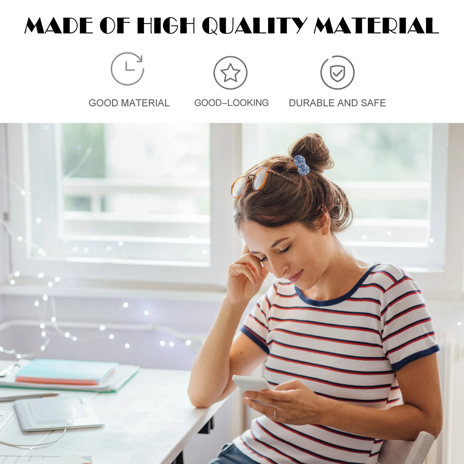 

3Pcs Sparkly Rhinestone Hair Rope Bands Elastic Ties for Party Daily Use Stylish Accessory Hair Tie Band Ponytail Holders