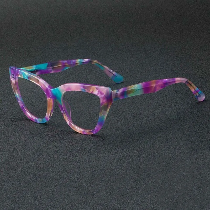 

Retro art plate glasses frame Europe and America personality cat's eye myopia glasses frame can be matched with degrees.