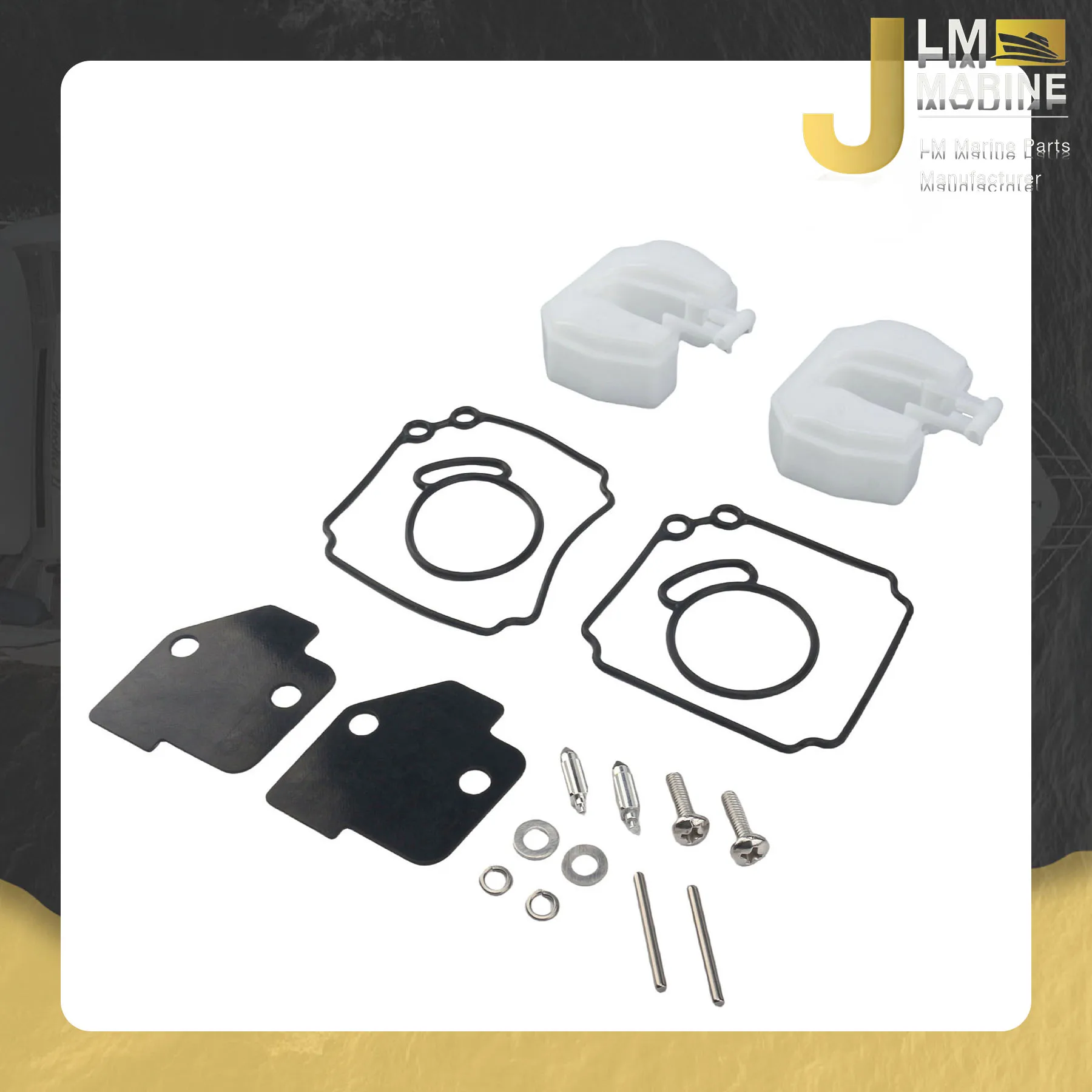 

JLM Marine Carburetor Repair Kit With Float for Tohatsu Nissan 40 HP M40 50 HP M50 3C8-87122-2 3C8-87122-1 3C8-87122-0 18-7739