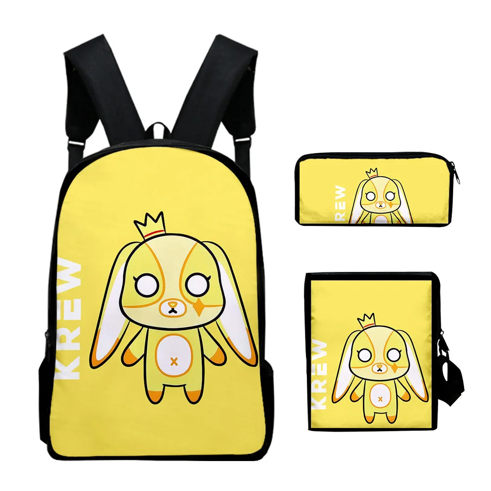 Harajuku Popular ItsFunneh 3D Print 3pcs/Set pupil School Bags Laptop Daypack Backpack Inclined shoulder bag Pencil Case