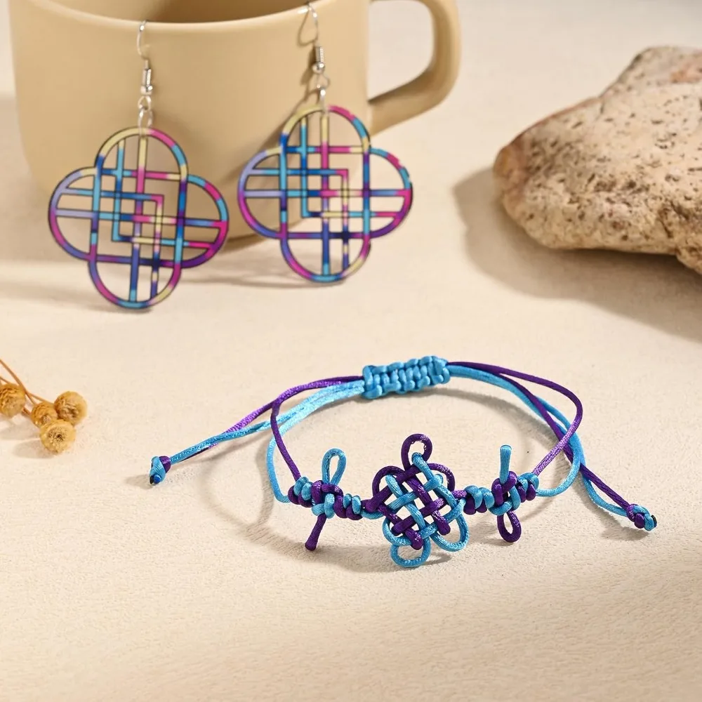 2 pçs anime k-pop rumi cosplay nó pulseiras tecido corda corrente pingente brinco feminino concerto demônio acessórios presentes para fãs