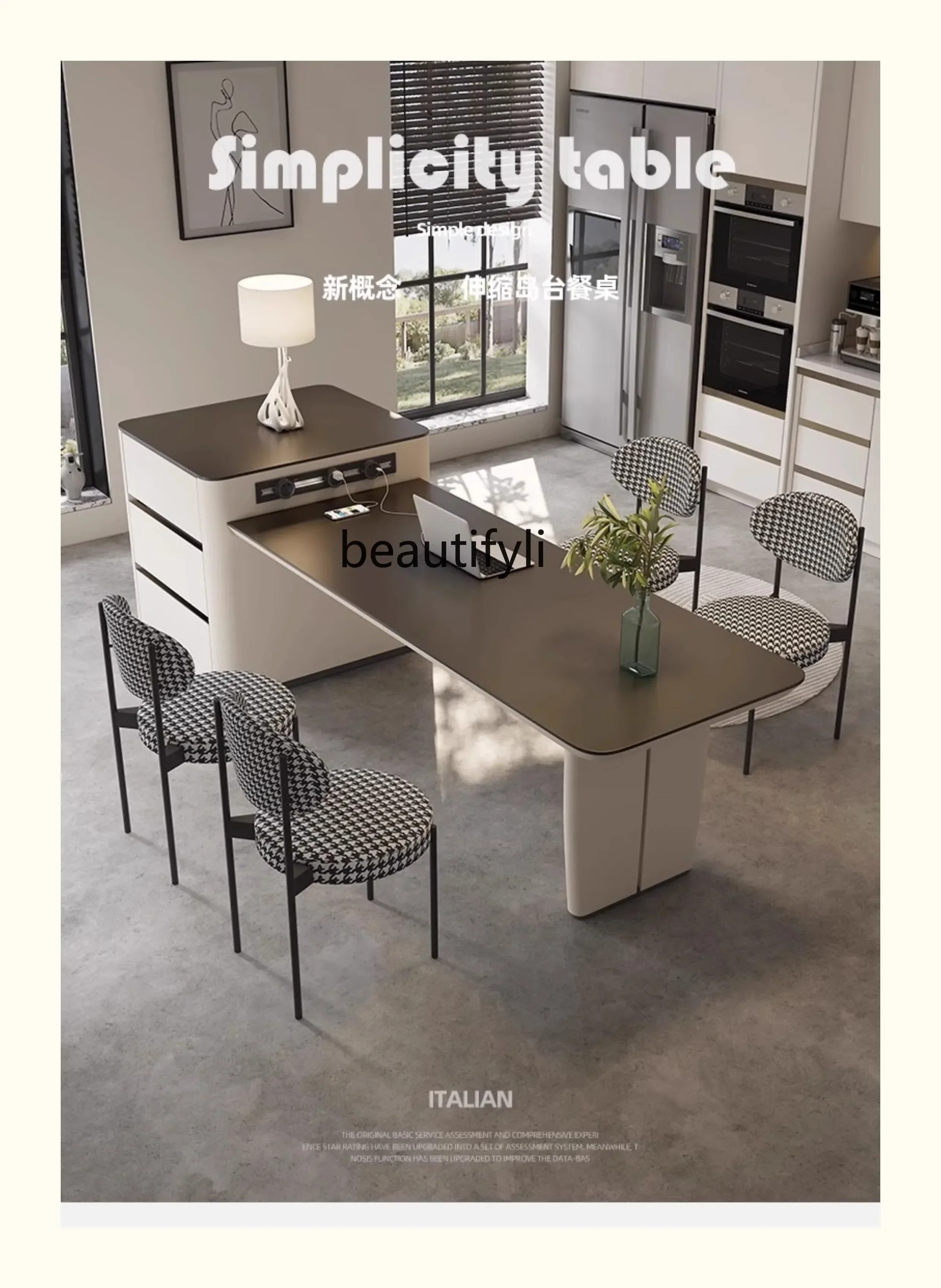 SS Rock slab desk and chair integrated multi-functional writing desk modern home boss desk