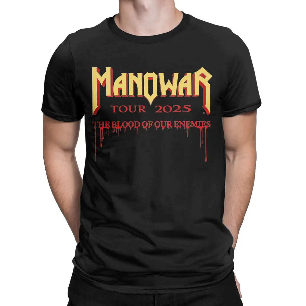 Men The Blood Of Our Enemies Manowars Tour 2025 T Shirt 100% Cotton Clothes Casual Round Neck Tee Shirt Plus Size T-Shirt