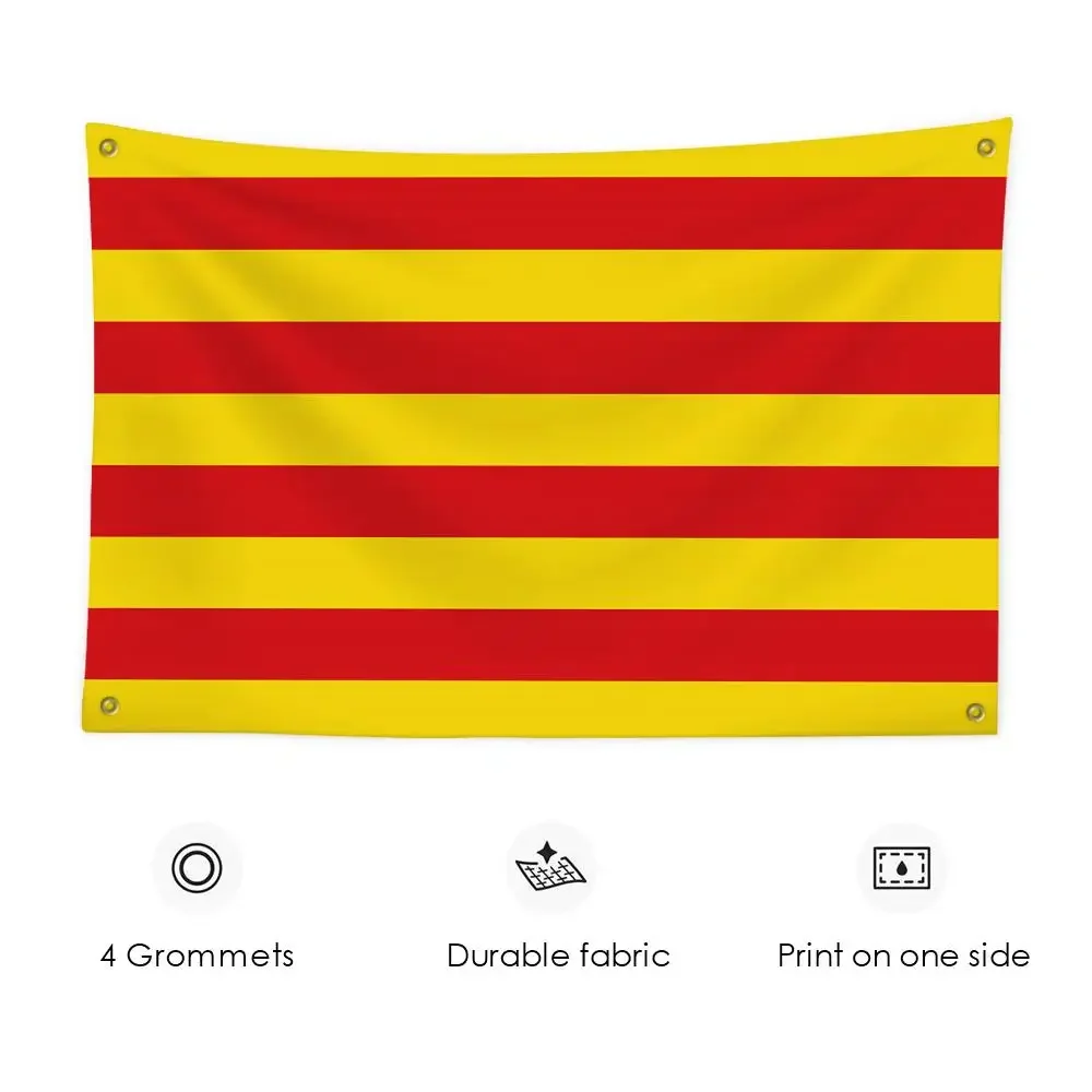 Catalonia Spain Spanish Flags 3x5 Ft Custom Banner For Garage Door Room Decor Wall Out Decoration With Metal Buckle